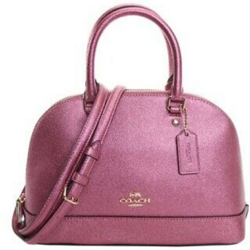 COACH DESIGNER MINI SIERRA Crossbody metallic pink Purse Satchel Handbag